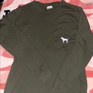 Victoria Secrent Pink, Olive Green long sleeve top